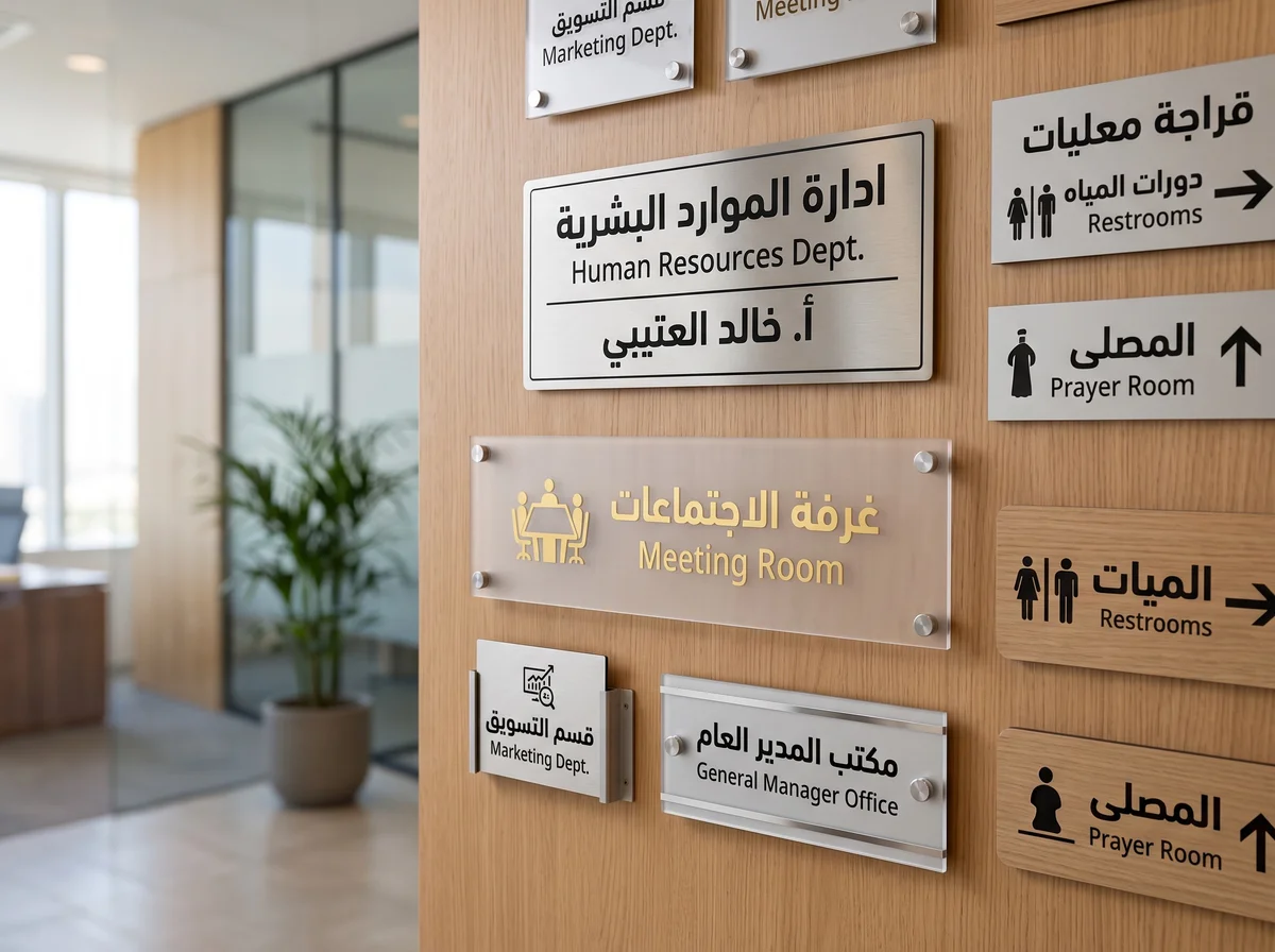 لوحات الأبواب واللافتات المكتبية الداخلية في قطر