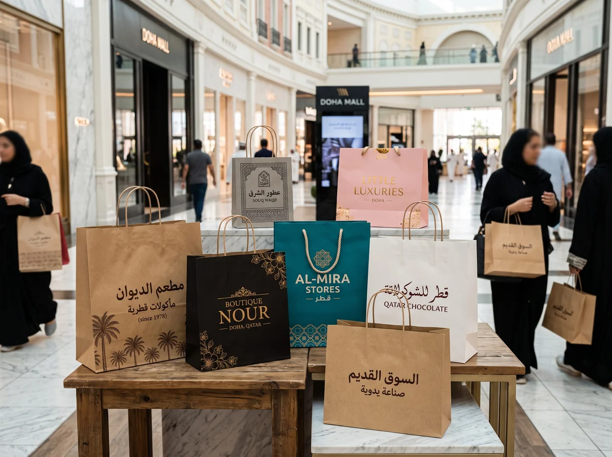 الأكياس الورقية وأكياس التسوق المخصصة للمتاجر في قطر