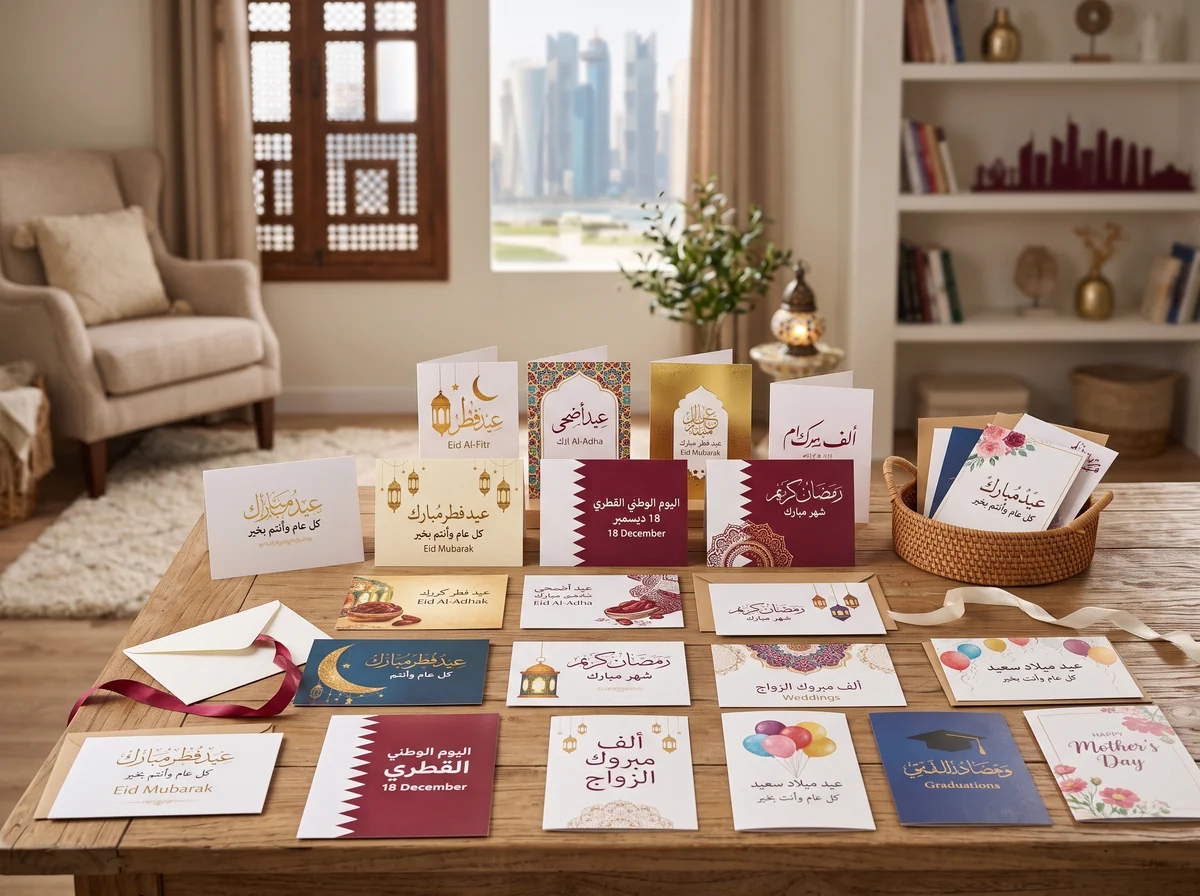 كروت المعايدة والتهنئة للمناسبات والأعياد في قطر