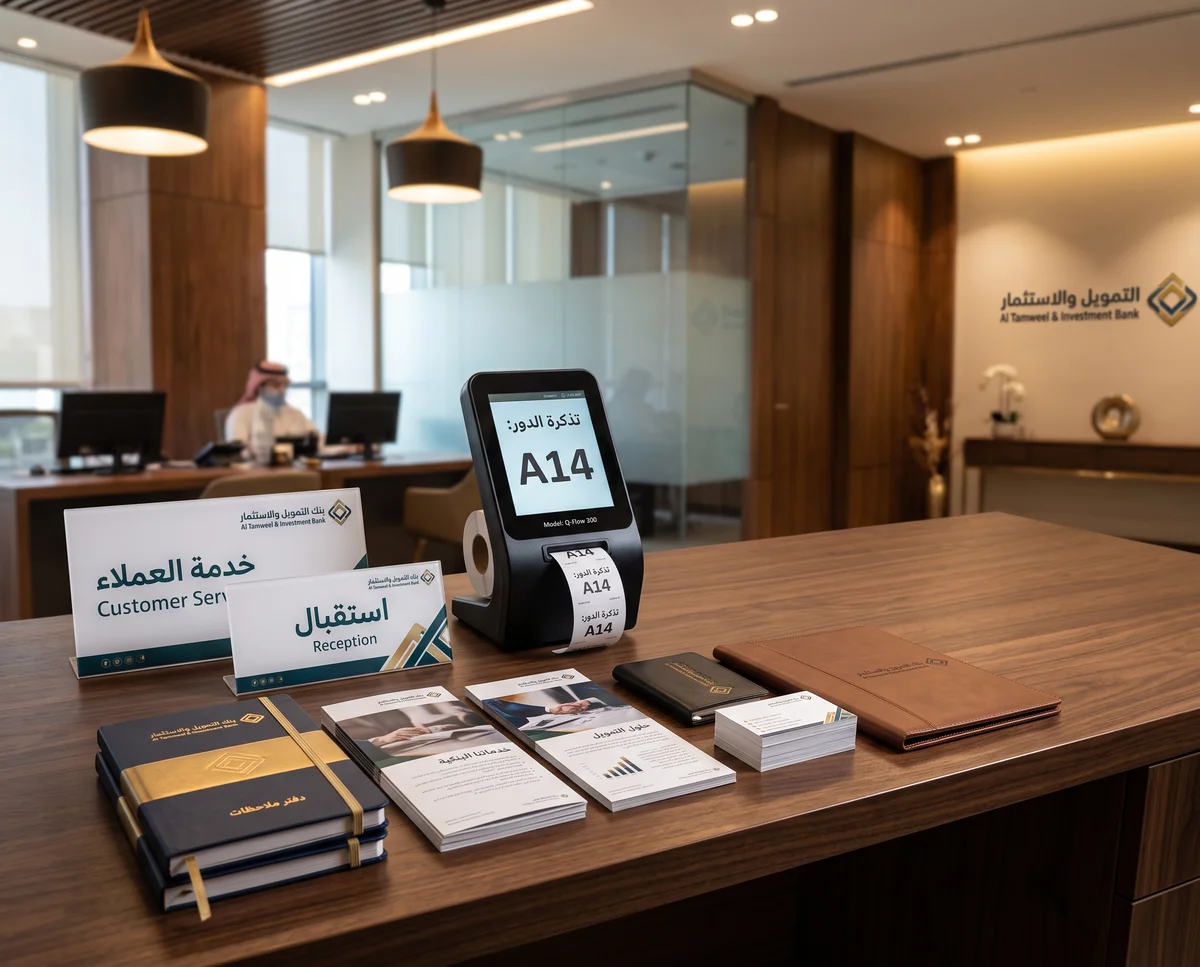 مطبوعات ولوازم البنوك وشركات الصرافة والتمويل في قطر: من تذاكر الانتظار إلى لوحات الفروع