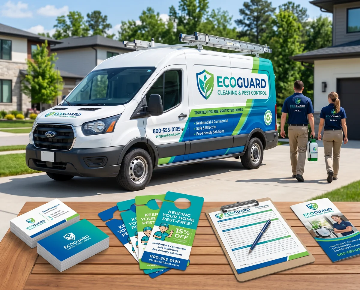 Printing Essentials for Cleaning & Pest Control Companies in Qatar: From Door Hangers to Vehicle Branding