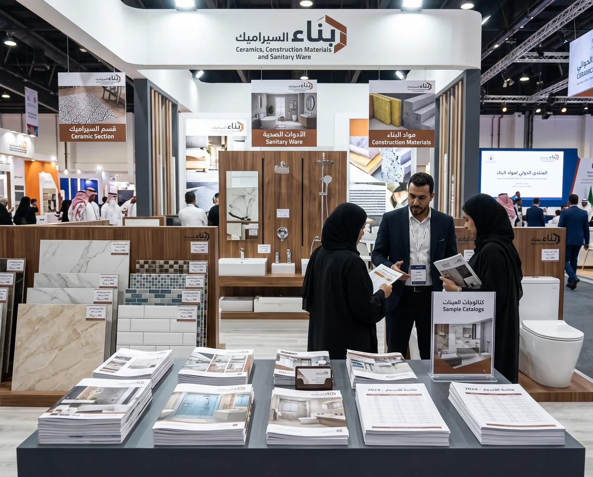 Printing Essentials for Building Materials, Tiles & Sanitaryware Showrooms in Qatar: Sample Catalogs, Price Tags & Section Signage