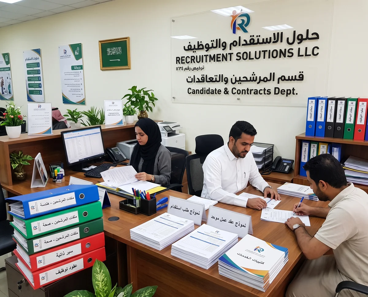 مطبوعات ولوازم مكاتب الاستقدام وشركات التوظيف في قطر: ملفات المرشحين ونماذج العقود ولوحات المكاتب